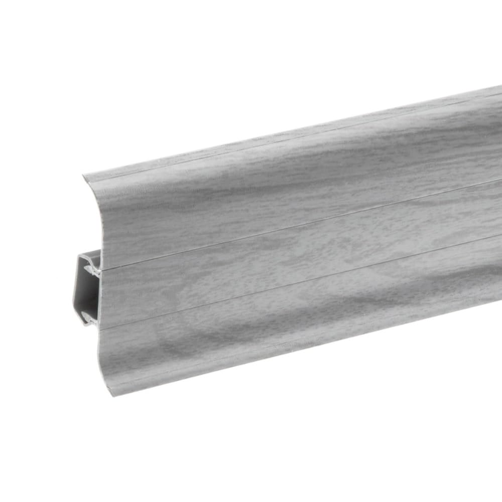 Plastic Skirting Board - Premium 2.2m PVC Skirting Board with Wire Cover Design - Light Grey Oak M078 โ image 1