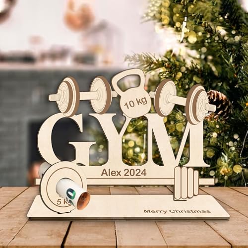 Gym With Dumbbell And Kettlebell Fitness Sign For Money Holder Sport, Personalized Trainer Gift Voucher Mens Stuff Birthday, Bodybuilder, Gym Lovers, Workout, Weightlifting Money Holder, Muscle Plaque