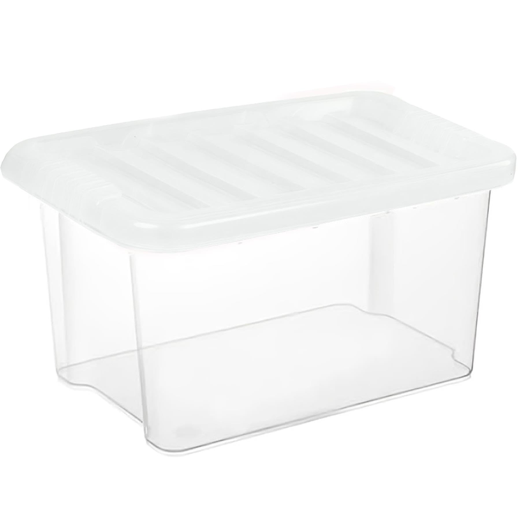 Buystarget 30L Storage Box With Clear Lid Large Plastic Storage Container Strong BPA Free Stackable Nestable Non Toxic Multipurpose Transparent Kitchen Home Office Toys Shoes Tidy Shelf Organisation