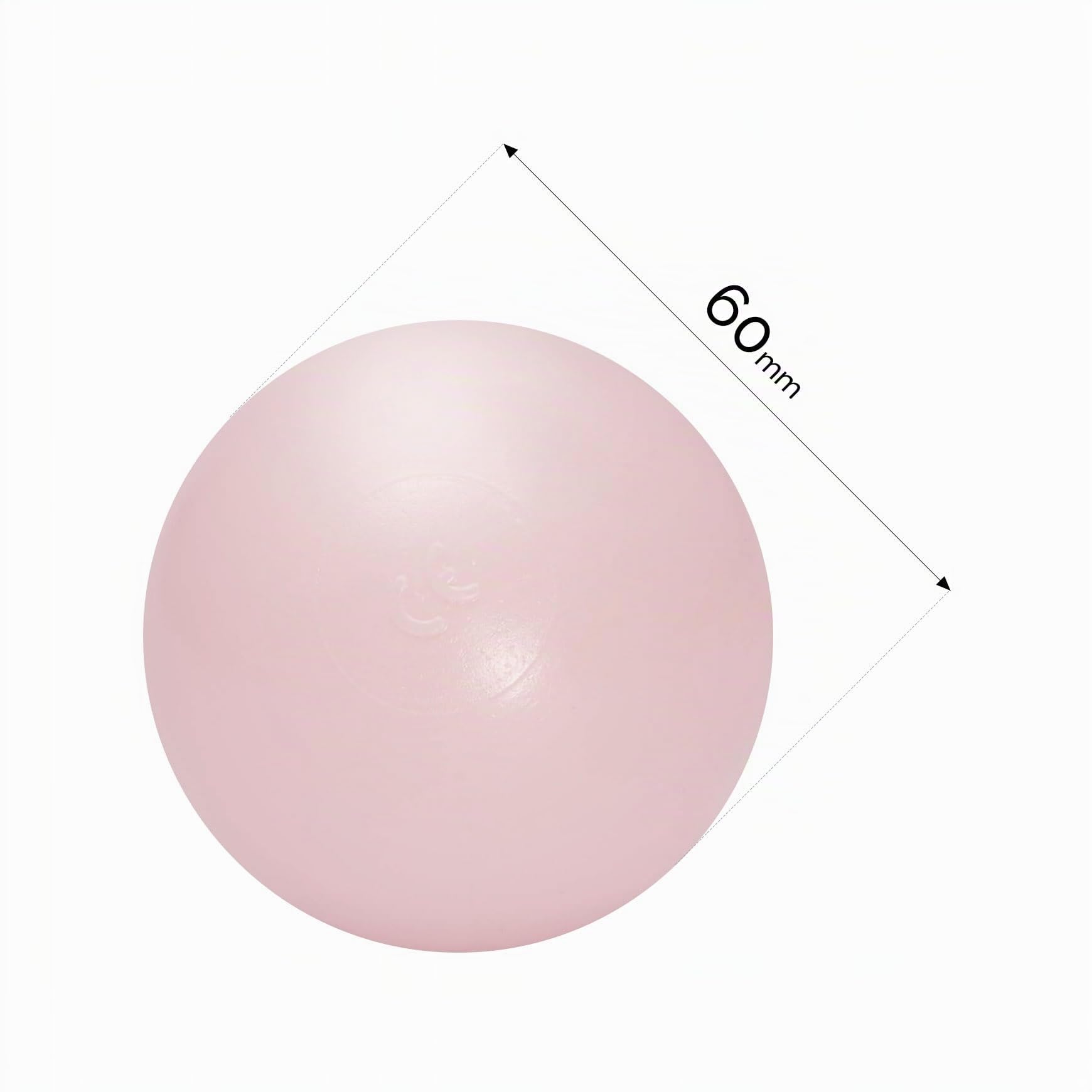 MISIOO Lot de 150 balles pour piscine à balles – Diamètre 6 cm – Balles en plastique 100 % polyéthylène basse densité – Rose clair/perle/doré – Parfait pour jouer en toute sécurité et pour des points