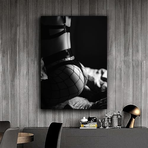 Toile femme sexy noir et blanc pour sublimer l'ambiance d'une chambre cocooning
