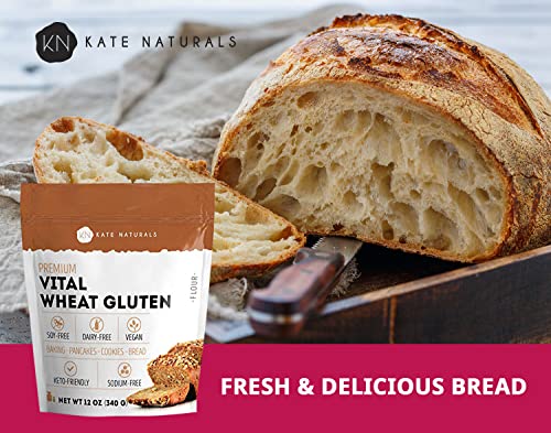 Kate Naturals Vital Wheat Gluten For Bread Making, Baking Additive & Seitan. Compatible With Bread Machine thumb #2
