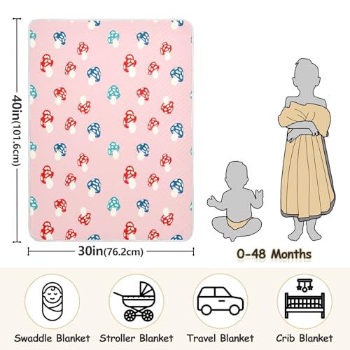 Burbuja Cute Mushrooms Baby Blanket for Boys Girls, Nursery Soft Warm Swaddling Receiving Baby Blankets, 30x40 in Toddler Blanket3