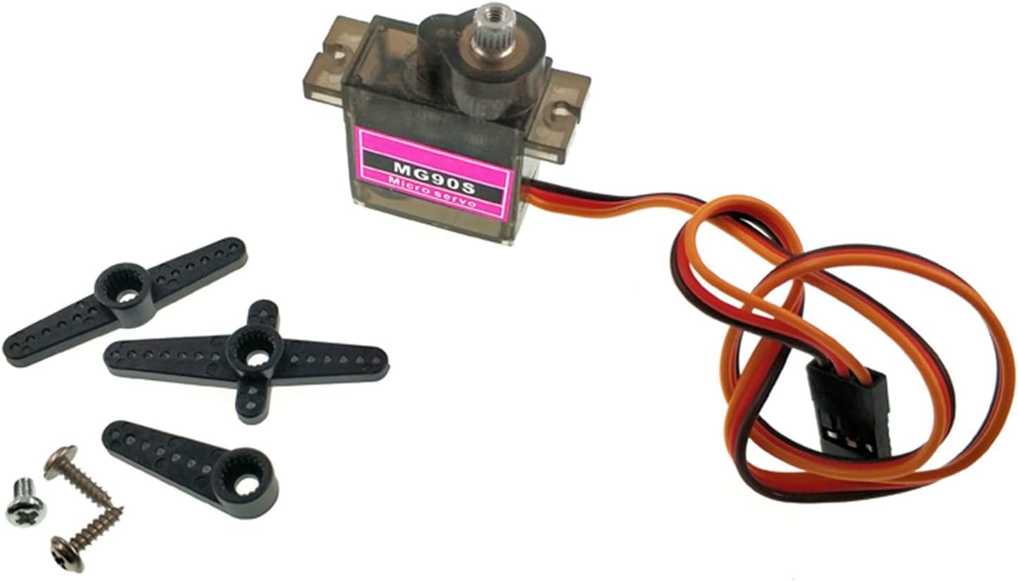 MG90S 9g Metal Gear Micro Tower Pro Servo Upgraded SG90 Digital Micro Servos for RC Vehicle Helicopter Boat Car Models (1) Upgraded SG90 Digital Micro Servos for RC Helicopters, Car, and more.