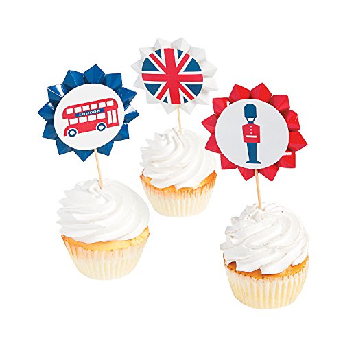 Fun Express - Royal Baby Shower Cupcake Picks for Baby - Party Supplies - Serveware & Barware - Picks & Stirrers & Parasols - Baby - 25 Pieces