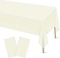Vista 29 de Mulbozy 2 manteles de plástico con lunares rosas y blancos para mesa rectangular, fundas de mesa de fiesta de confeti de puntos rosas para baby