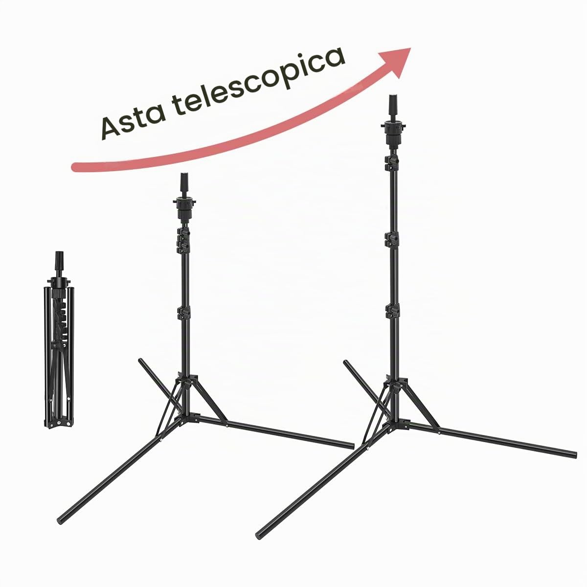 Manichino Head Stand, DanseeMeibr Plus Parrucca Head Stand Metallo Treppiede Stand Pieghevole Inverso Regolabile (17-56Inch) Parrucca Stand Treppiede per Parrucche Training Head