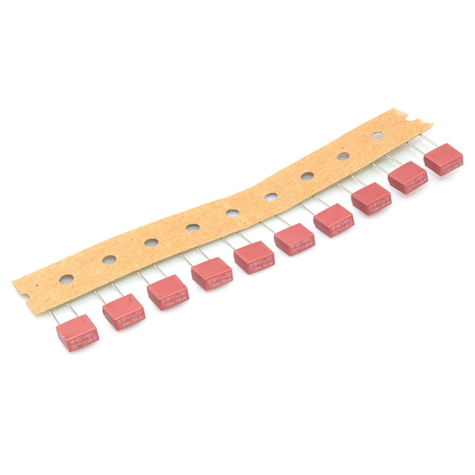 【10PCS】Fusible T2A 1A 3.15A 4A 5A 6.3A 250V 392 cuadrado 382 fusible redondo LCD TV placa de alimentación de uso común fusible de soplado lento 500mA(Square-F,T0.315A)