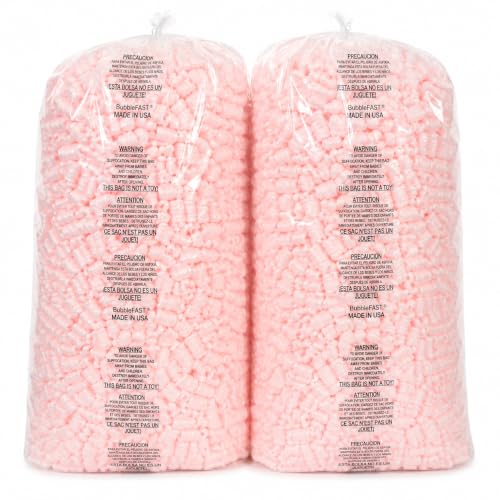 Bubblefast Pink Anti Static Packing Peanuts (Two 3.5 cu ft Bags)