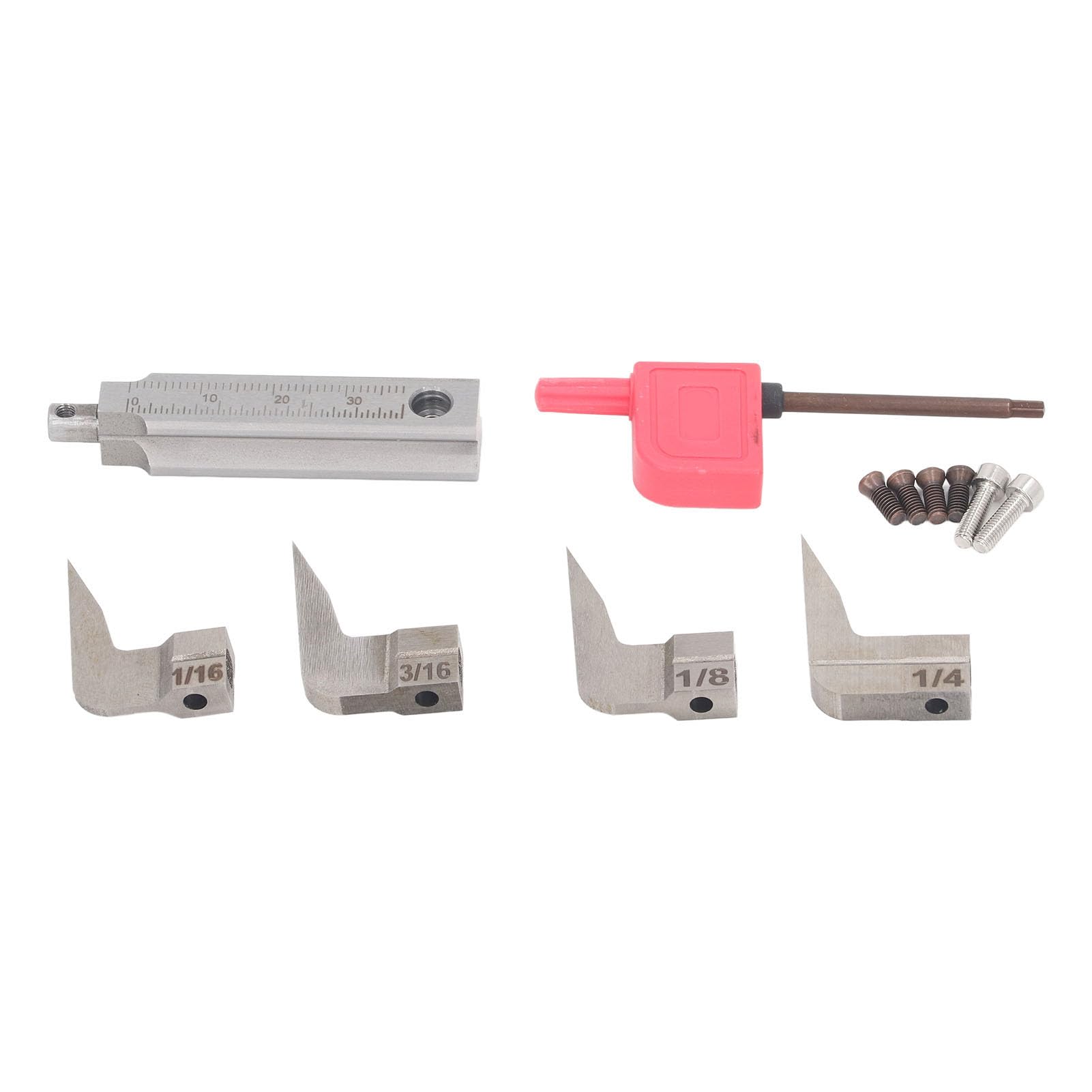 Juego de 4 cuchillas para cepillo de router, cuchillas de repuesto de carburo para cepillo manual en anchos de 1/16, 1/8, 3/16 y 1/4 de pulgada, para cepillo de limpieza inferior
