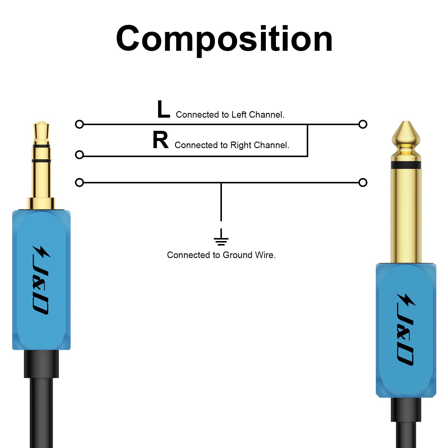 Cavo J&D 6.35mm A 3.5mm TS/TRS 2 Metri - Adattatore Stereo Per Audio Professionale, Guscio In Rame - Foto 12