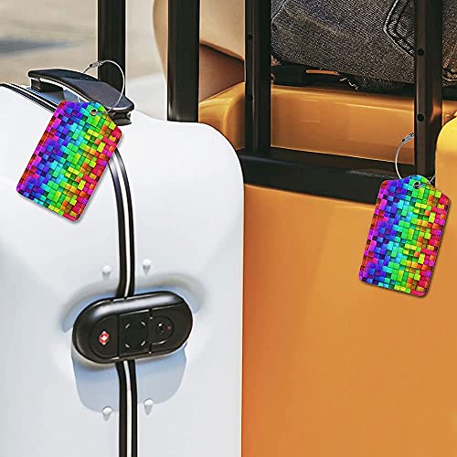2 Pack Luggage Tags For Travel Pu Leather Luggage Tag Name Id Labels With Privacy Cover For Suitcases Women Men Kids Girls #TOP2