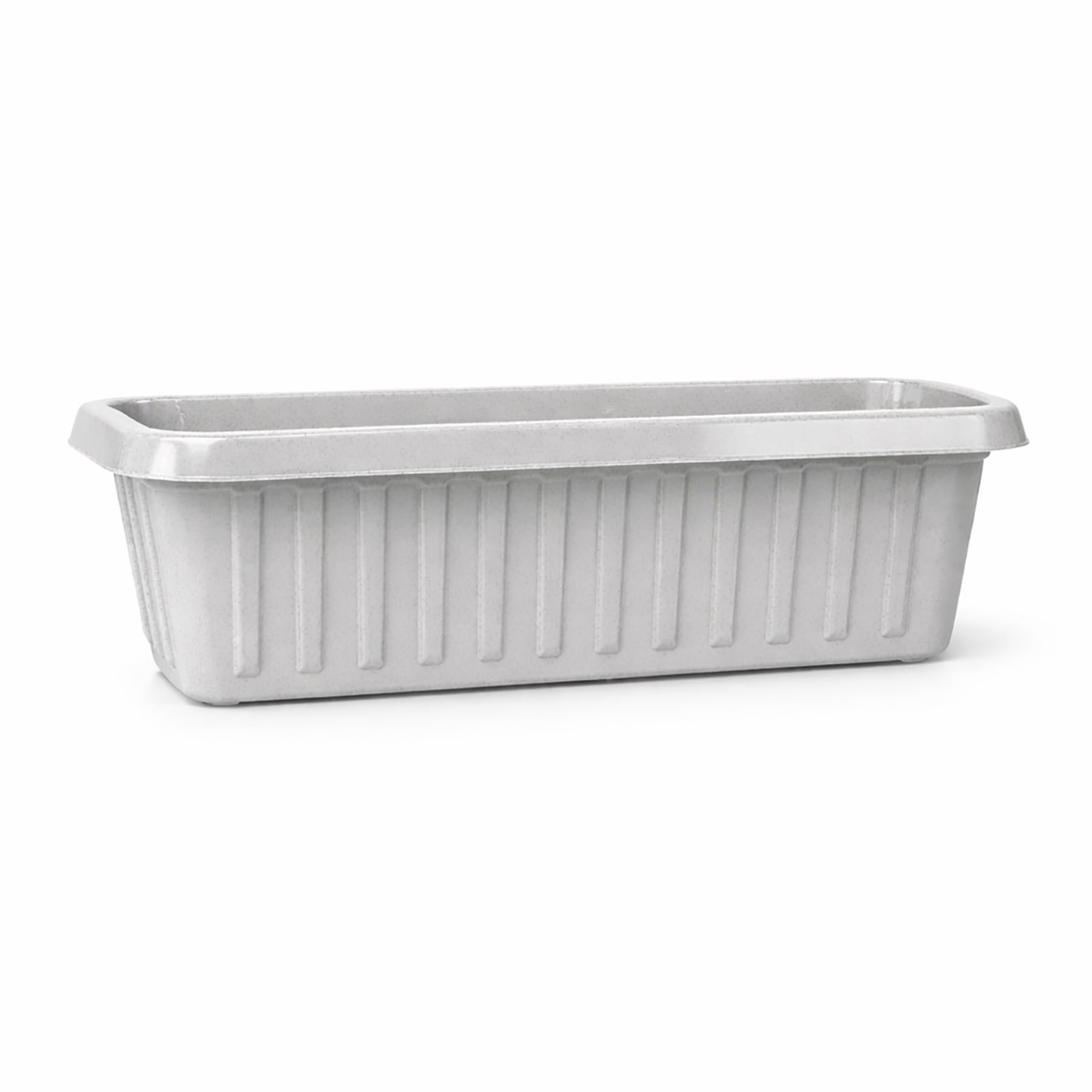 simpa Plastic Chunky Garden Trough Planter Pots 60cm Length - Suitable for Indoor or Outdoor Use with DIY Drainage Holes. (1, Platinum)