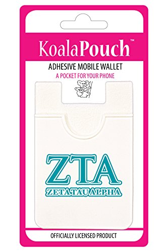 Sorority Shop Zeta Tau Alpha - Koala Pouch - Adhesive Cell Phone Wallet with ZTA Greek Letter Design