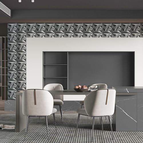 Image of Art3dwallpanels 33 Pack 3D Wall Panel Diamond for Interior Wall Decor, PVC Textured Wall Panels, 12''x12'' Cover 32.Sq.Ft. Patina Bronze