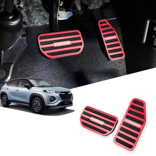 FOR新型 フロンクス FRONX WDB3S WEB3S 2WD 4WD (2024年10月~現行)滑り止め 傷防止 汚れ防止の専用インターナルスロットルカバー 専用アルミペダルカバー 取付簡単 ブレーキ 交換部品2個セット フロンクス アクセサリー (