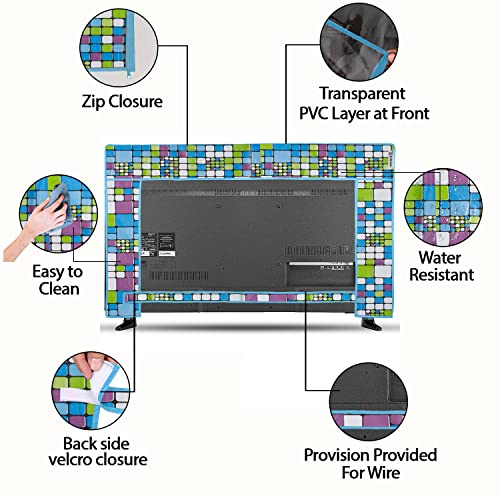 Image of Transparent LCD /LED T.V Protector Cover with Zipper Enclosure for 26 Inch Suitable for All Major Brand & Model (Color-Green, Size-25.5.3x17 Inches)