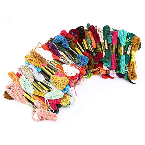 Cotton Embroidery Thread Set, 100 Skeins Dmc Cotton Embroidery Bracelet For 8 Meters 6 Branches, Multicolor - Image 4
