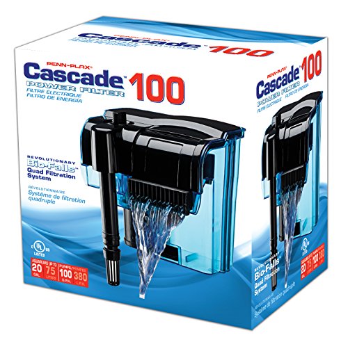 Image of Penn-Plax Cascade 100 Power Filter - Hang-On Filter with Quad Filtration - Great for Freshwater and Saltwater Setups