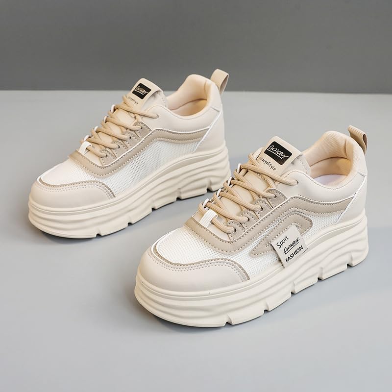 Sneakers for Women Sole Y2K Flat Platform Chunky Style Casual - Tennis & Racquet Sport Non Slip Kawaii Retro Preppy Girls Cute Walking Shoes with Breathable Mesh Lightweight Running Standing All Day2