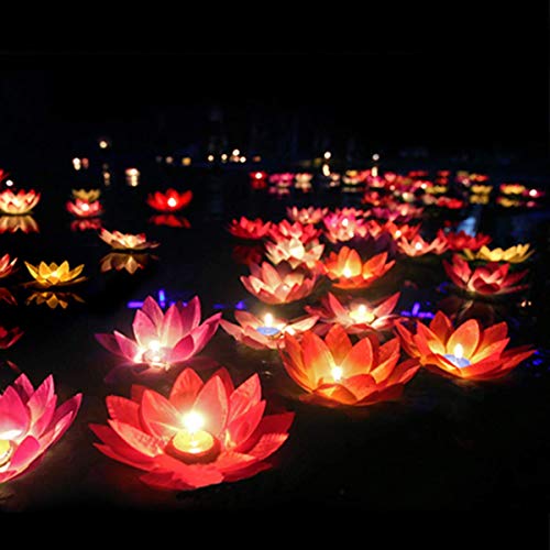 Toner Depot Water Floating Candle Lanterns Outdoor Lanterns For Praying - Set Of 15 Floating Lotus Lights Wishing Water Lily Candles Light Decorative Floating Candles Lantern #TOP15