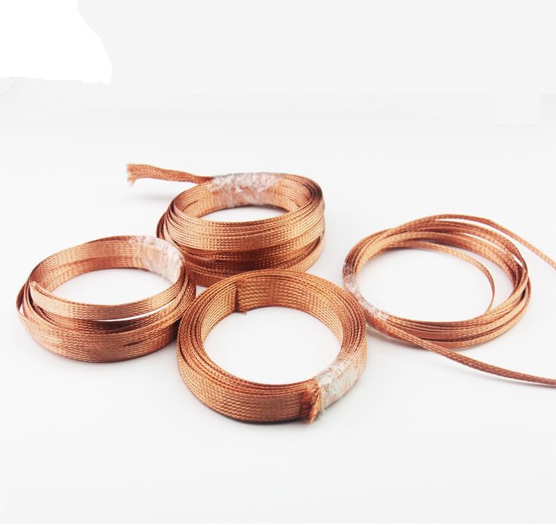 10M Copper Shield Network 2mm-10mm Cable Sleeve Braided Anti-interference for Power, audio, speaker Metal sheath - (Color: Pure copper, Inside Diameter: 10mm)