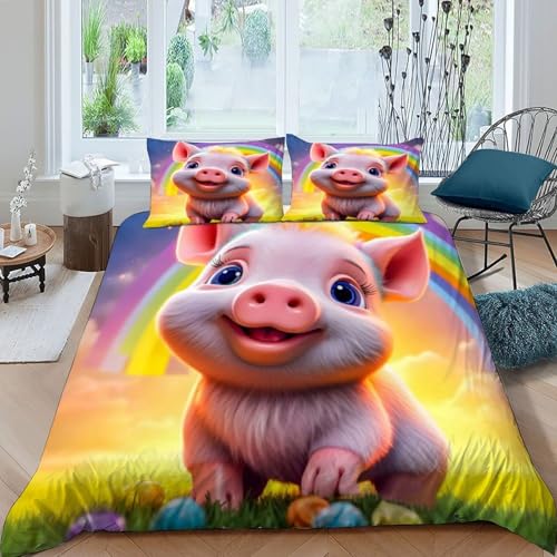 Housse de couette microfibre animaux pour literie sans repassage