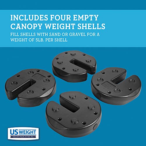 Image of US Weight Fillable Canopy Weight Set of 4 with No-Pinch Design - Easy Installation and Removal to Secure Tents, Canopies, and Umbrellas at Outdoor Events