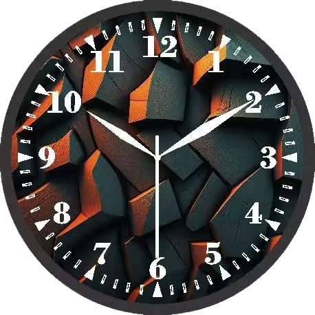 Image of Devansh Crafts Wall Clock Decorative Designer and Stylish Glass Analog Wall Clock Suitalbe for Living Room Hall Bedroom, Office (Lava Stone)
