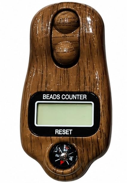 Digital Beads Counter with Compass, Wood Finish, Reset Button, Jap Mala Counter for Meditation-image-36
