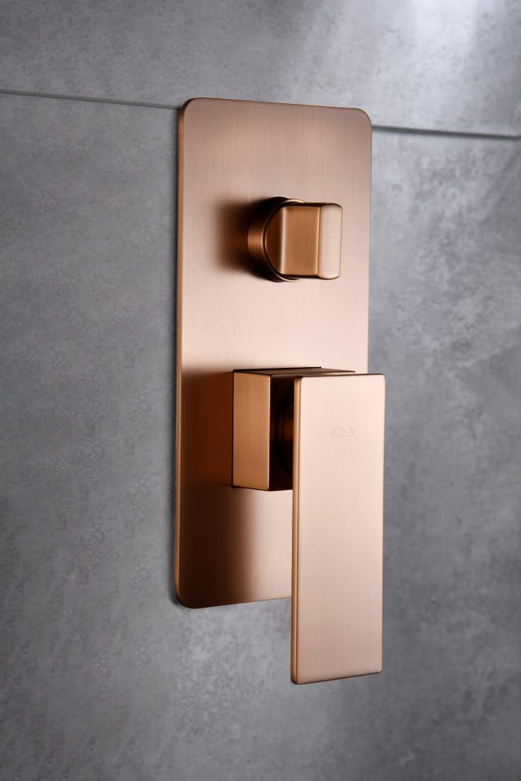 IMEX GPP048/ORC PISA Conjunto Ducha Monomando Empotrado Oro Rosa Cepillado
