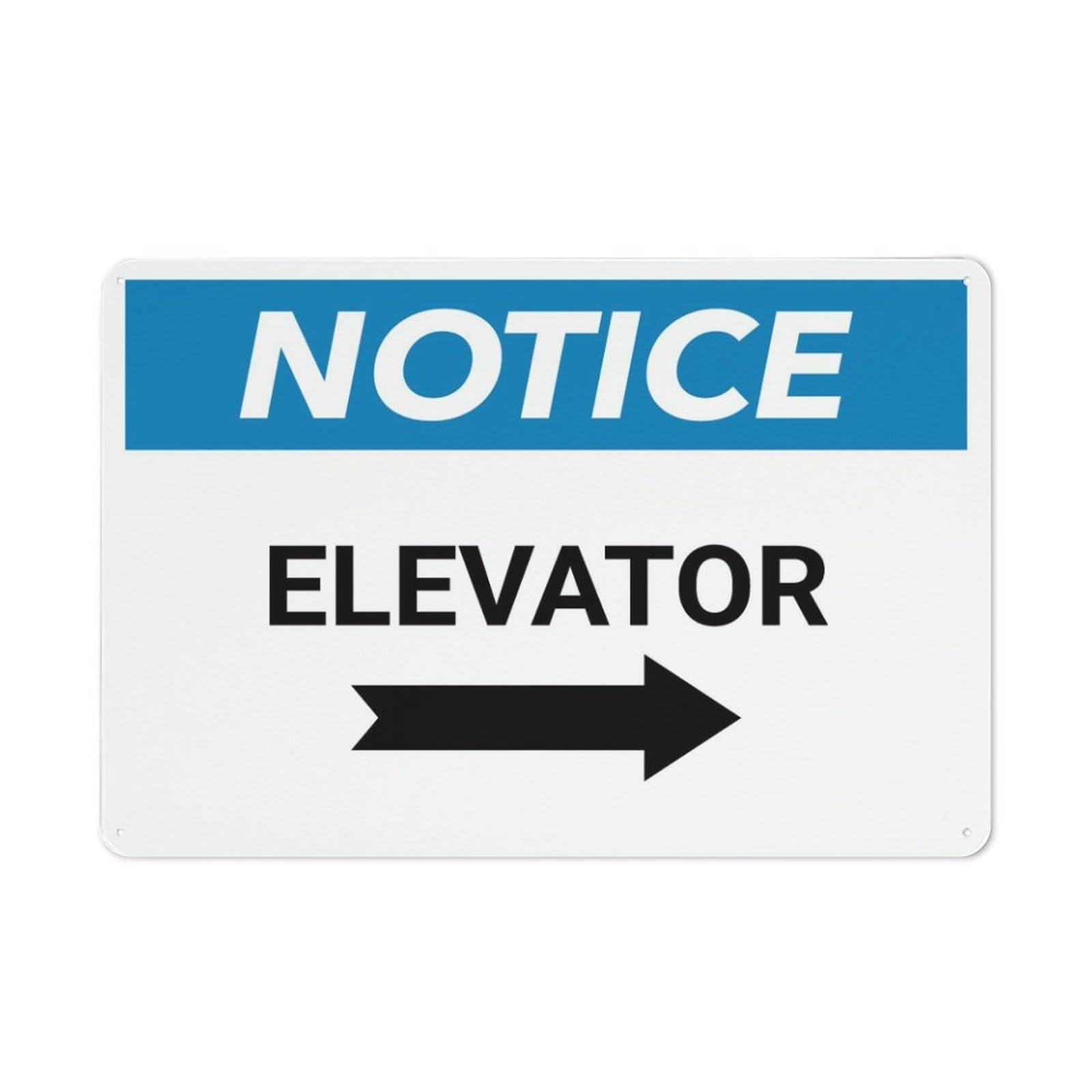 Xewazd A49 8"X12" Rust-Free Aluminum Notice Sign - Elevator (With Right Arrow) | Indoor & Outdoor Use For Fence Yard