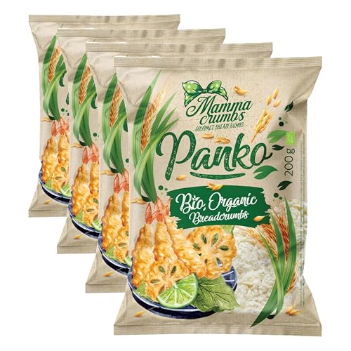 MAMMA CRUMBS Pan rallado Panko ecológico - 1 x 200 g (Paquete de 4)