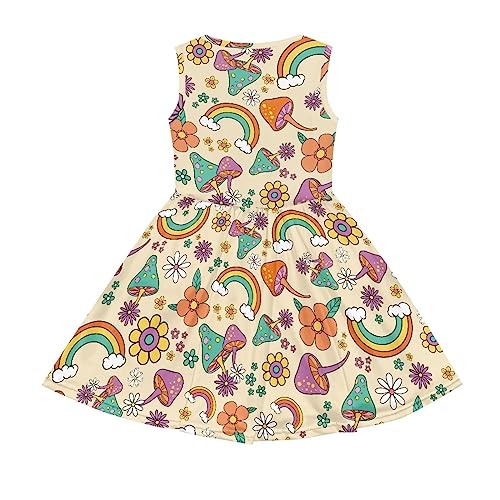Loose Fit Cute Sundress with Side Pockets Soft Sleeveless Summer Floral Dress for Girls Playwear2