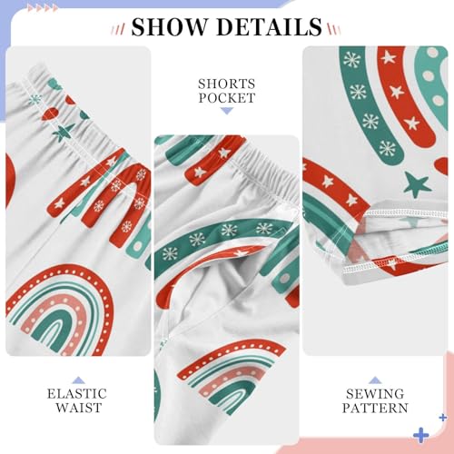 Boys' Pants Christmas Xmas Cute Rainbow Long Bottoms Jogger Pants Elastic Waist Trousers with Pockets S-XL4