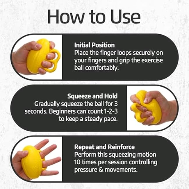 LoGest 3 Pack Hand Strengthener Devices Ball Exercisers - 3 Level Set for Therapy, Arthritis and Carpal Tunnel - Lightweigt Training Equipment Targets Fingers and Wrist Hand Exercisers for Strength 6J094G