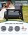 SERWALL HDPE Patio Furniture Set, 5 Piece All Weather Wood-Like Sectional Outdoor Furniture Set for Deck, Lawn, Black Patio Sofa Couch with Grey Cushions