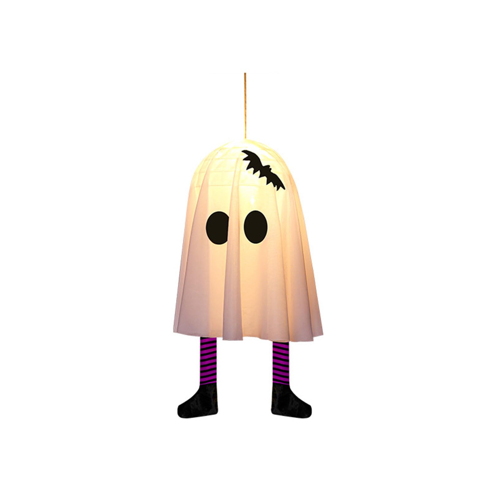 Buxuaaaa Purple Eerie Specter Hanging Decoration With Bat Striped Stockings Ornament For Halloween Party Indoor Outdoor Use Halloween Manifestation Decoration