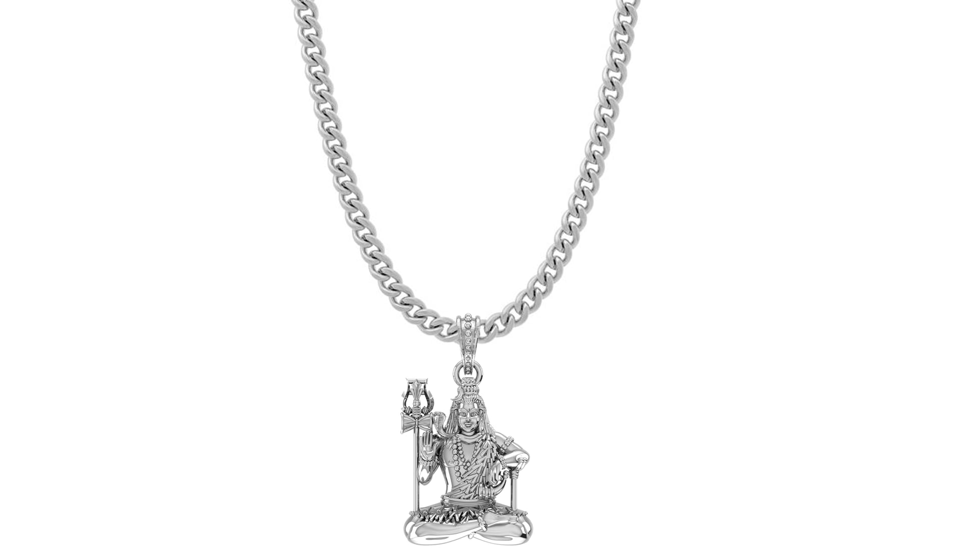 Médaillon de santé en argent sterling avec chaîne gourmette mixte