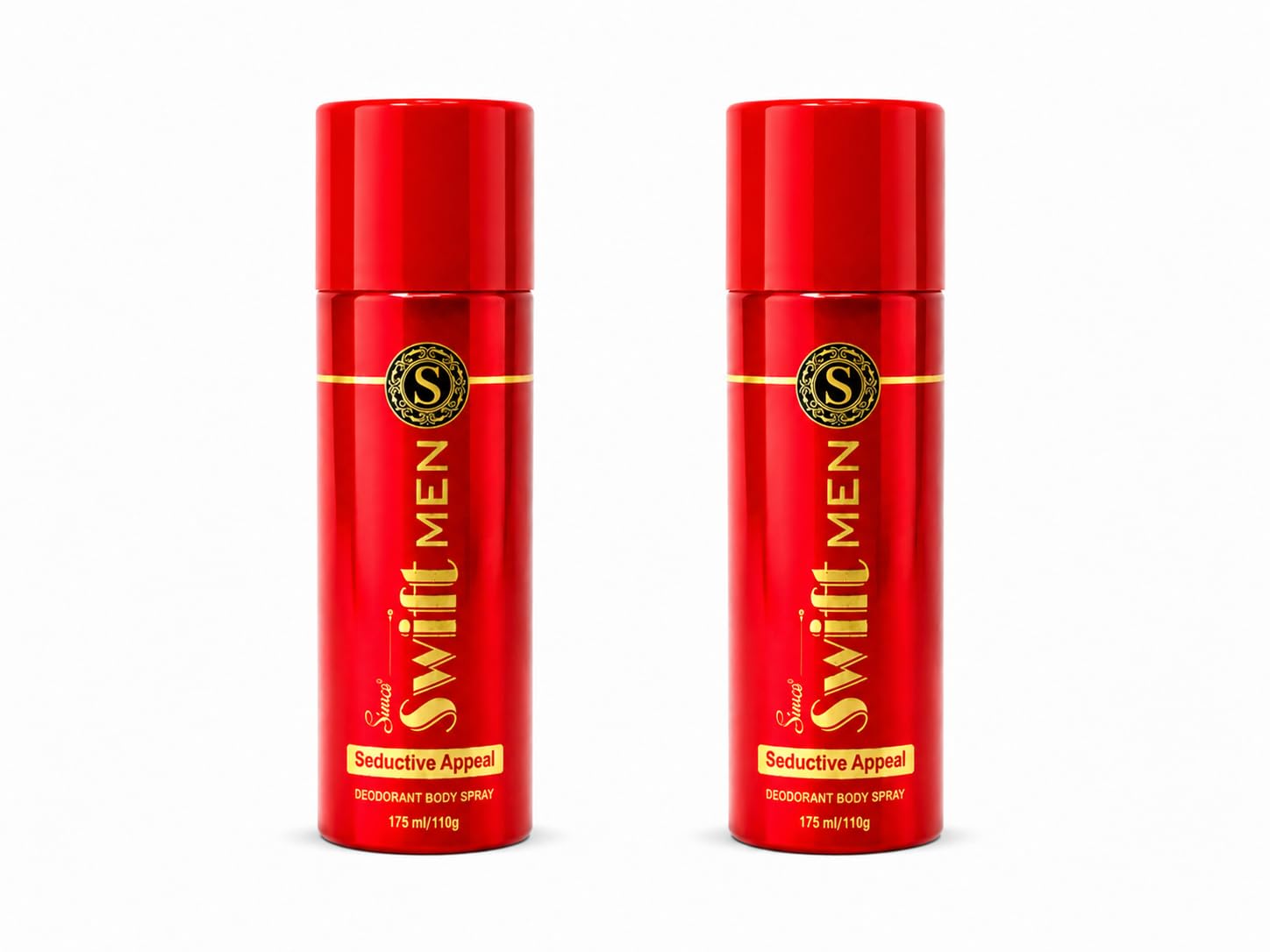 Simco Swift Men Seductive Appeal Deodorant Body Spray, 175 ml each,pack of 2-image-4