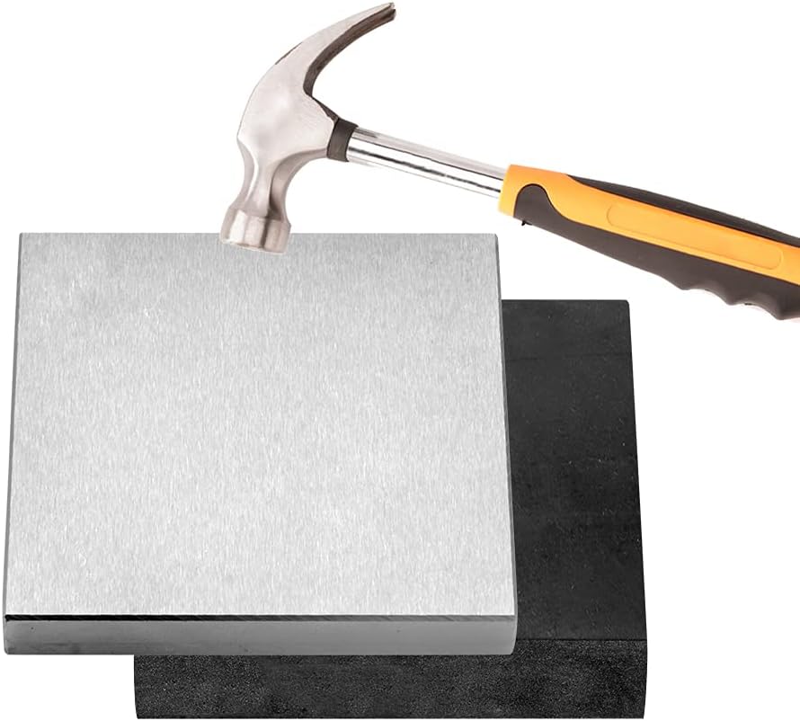 CHENTEC Steel and Rubber Block 2 Pcs Work Bench Blocks Stamping Block 4" x 6" (10CM x 15CM)