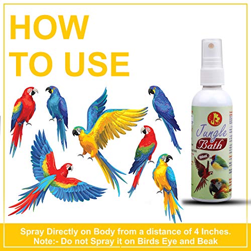 Image of Pet Care International (PCI) Bird Supplement Jungle Bath Spray || Provide Healthy Feathers || Healthy Bird Bath Healthcare (100ML, Jungle Bath)