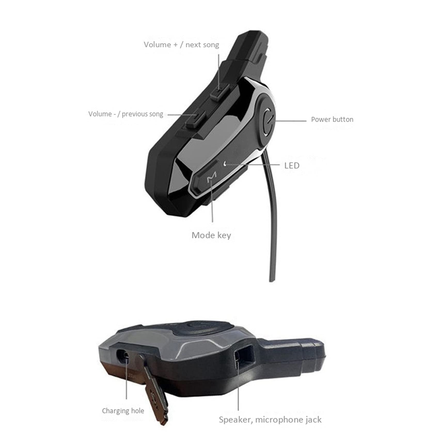 3X Moto Auricolare Bluetooth Interfono Interconnessione Equitazione Cuffia Comunicazione con Funzione di Riduzione del Rumore