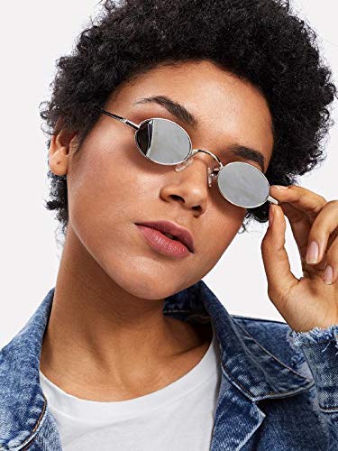 FEISEDY Vintage Small Round Sunglasses Retro Oval Slender Metal Frame Candy Colors B24223