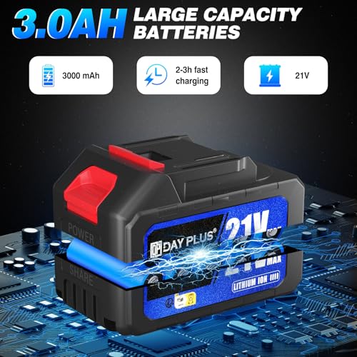 Upgraded Cordless Impact Wrench Brushless 1/2 inch Driver 21V 550N.m High Torque with Socket Set 14mm 17mm 19mm 22mm, with Battery 3000mAh Li-Ion 3200rpm Variable Speed, with Carry Box - Image 9