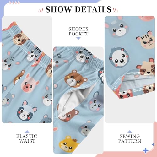 Cute Cartoon Animal Bear Pajamas Bottoms with Pockets Comfy Pjs Sleepwear Elastic Waistband Pajamas Pants Lounge Pants for 6-14 Years4