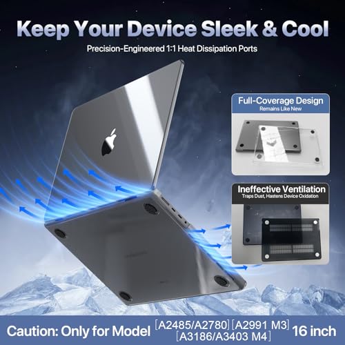 Carcasa MacBook Pro 16 M4 2024 protectora rígida transparente 5