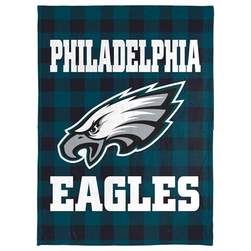 FOCO NFL Philadelphia Eagles 40'x50' Plaid Fleece Throw...