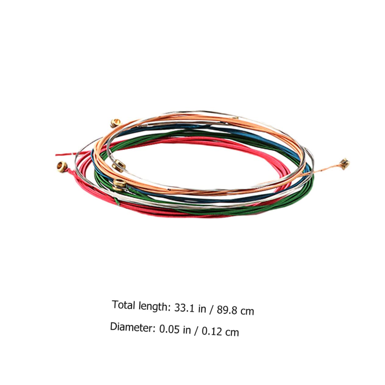 Garneck 6pcs Strings Metal Folk Guitar Strings Replacement Durable Guitar Accessory for Sound Easy to Install for Acoustic Performers and Beginners