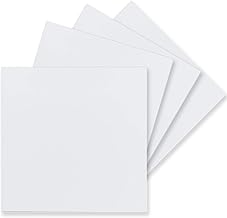 Pack of 50 Plain Cards, Square, 15 x 15 cm, Bright White, 240 g/m², Blank, Ideal for Postcards and Crafts, Made of High Quality Clay Craft Card